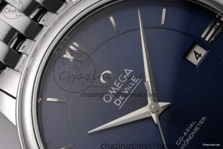 0716 De Ville SS DIWF 1:1 Best Edition Deep Blue Dial SS Markers on SS Bracelet MIYOTA TravelReady 7849